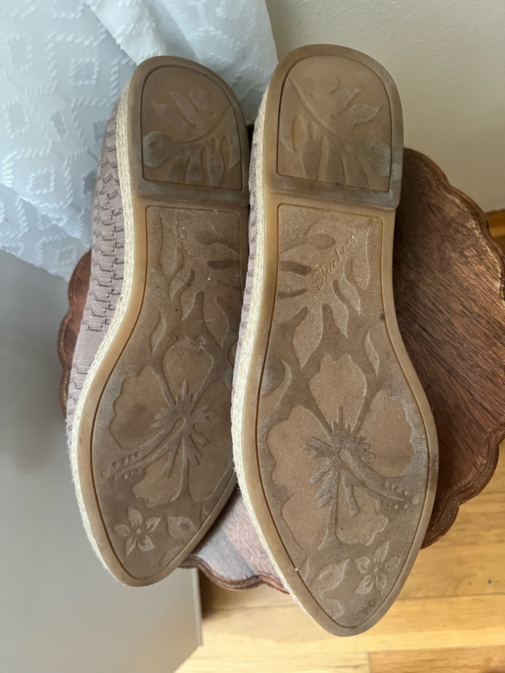 Skechers Taupe Knit Slip-On Loafers with Gold Accent - Picture 7 of 7